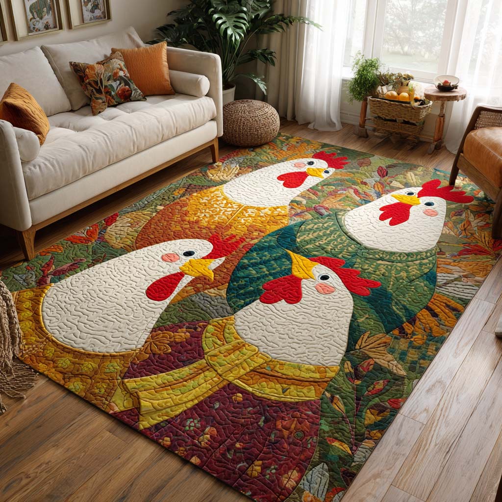Autumn Roosters Area Rug Living Room Rugs Useful Gift for Mom