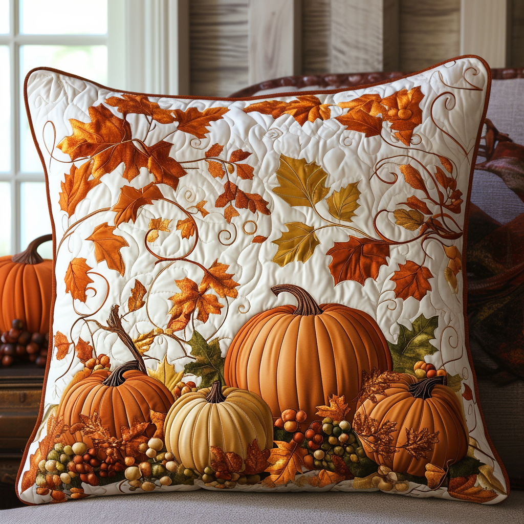 Autumn Spirit Dance Quilted Pillow Case Cute Fall Pillow Covers Unique Gifts For Family