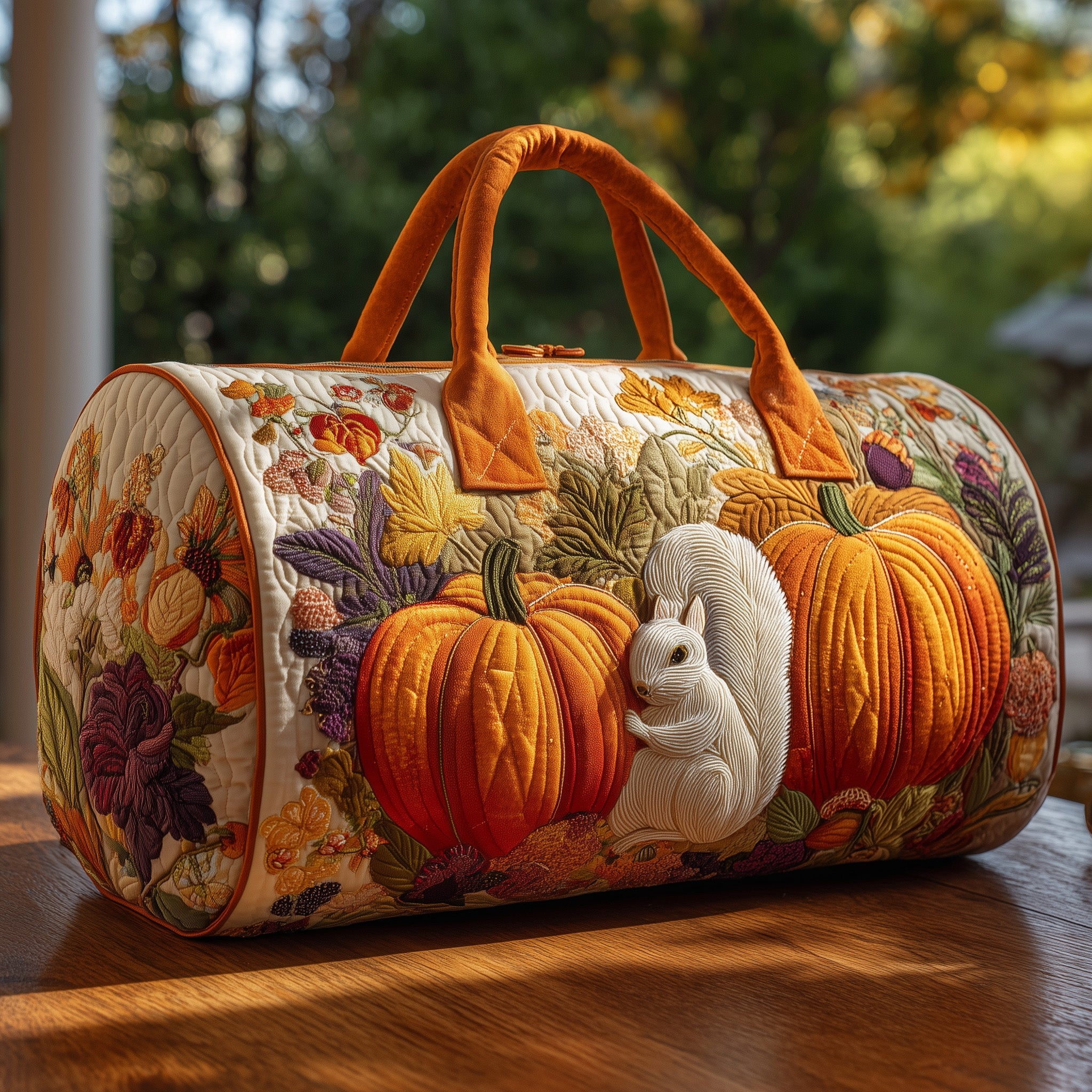 Autumn Spirit Quilted Duffle Bag Easy To Clean Surface