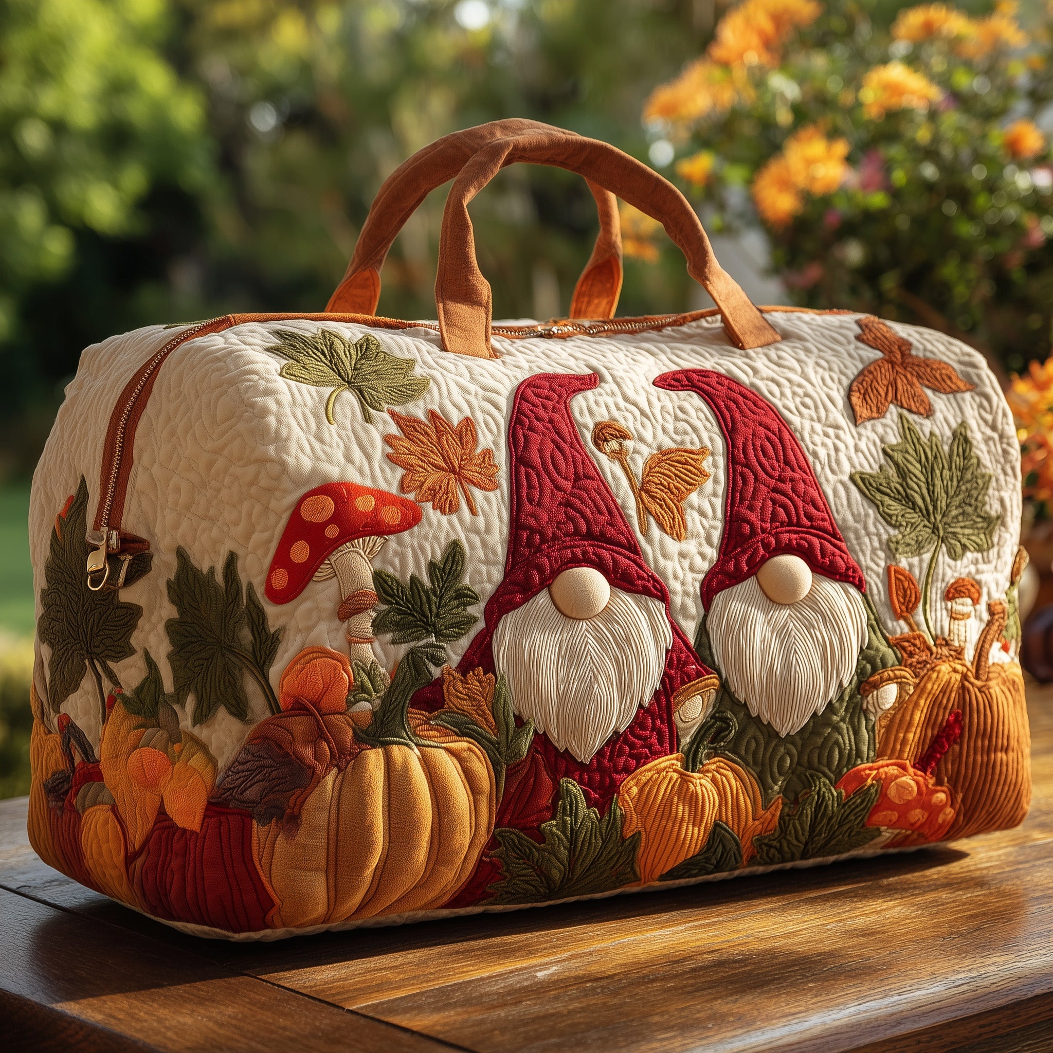 Autumn Spirit Quilted Duffle Bag Halloween Gift Idea