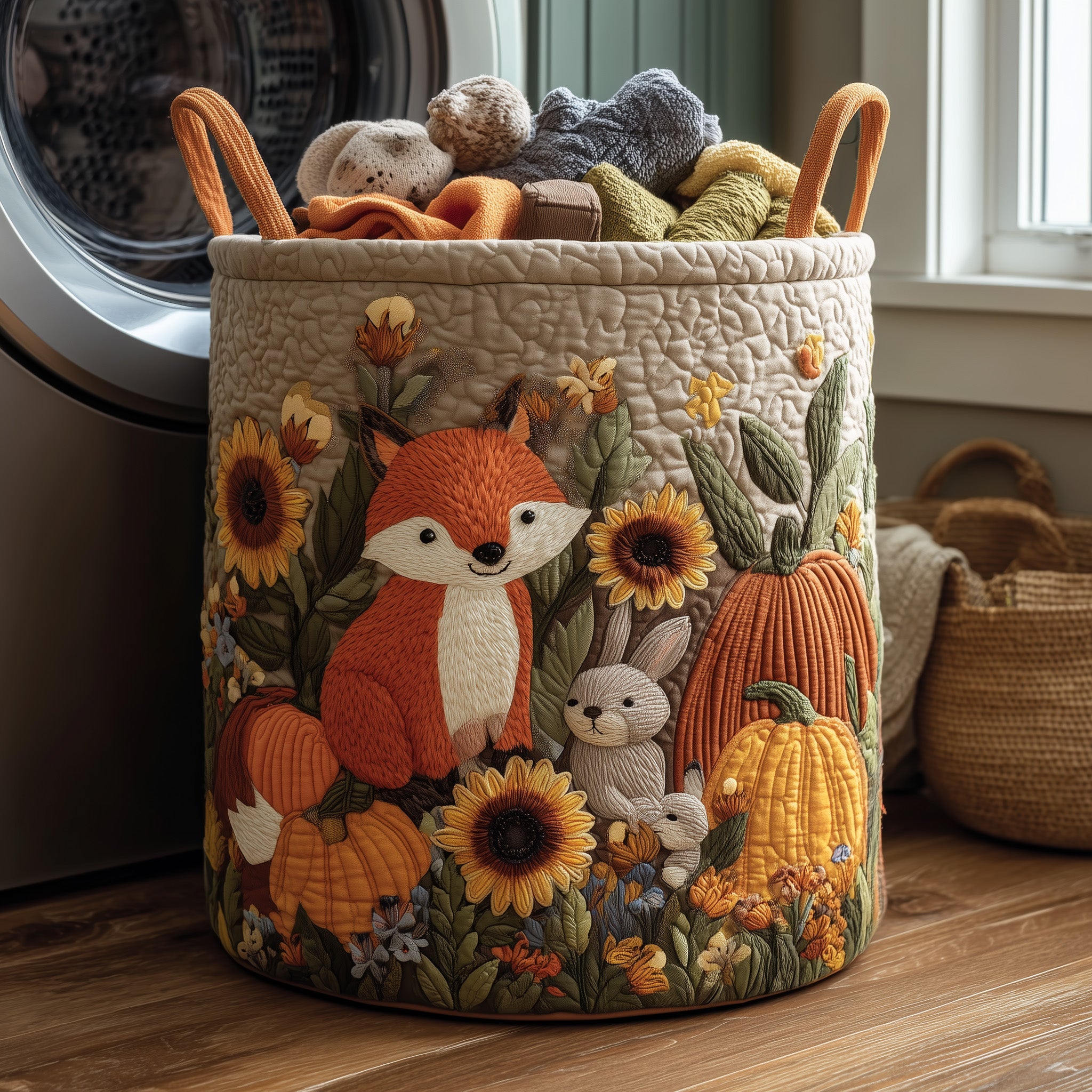 Autumn Spirit Quilted Laundry Basket Best Presents For Farmers