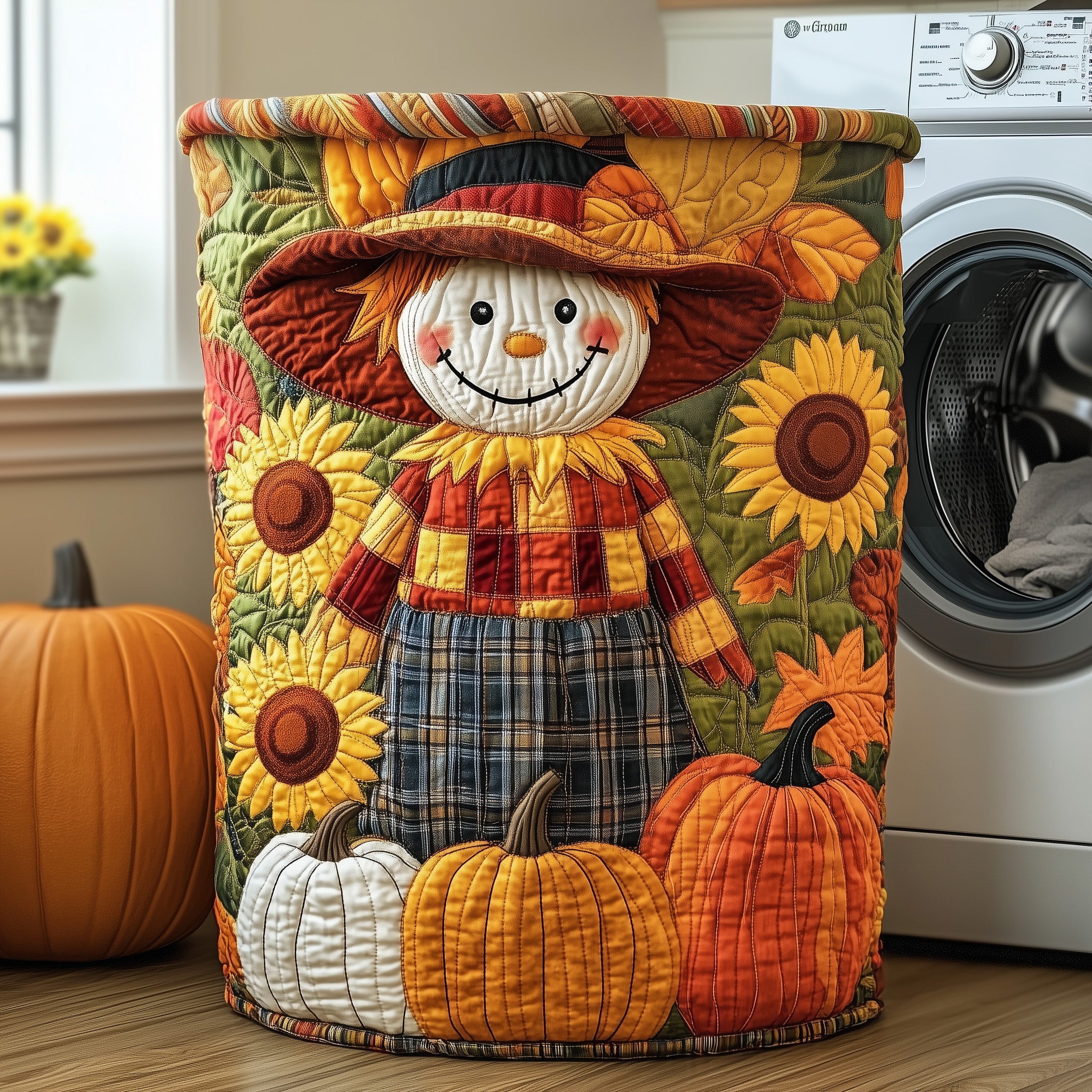 Autumn Spirit Quilted Laundry Basket Foldable Basket Storage Gifts For Autumn Spirit Lovers