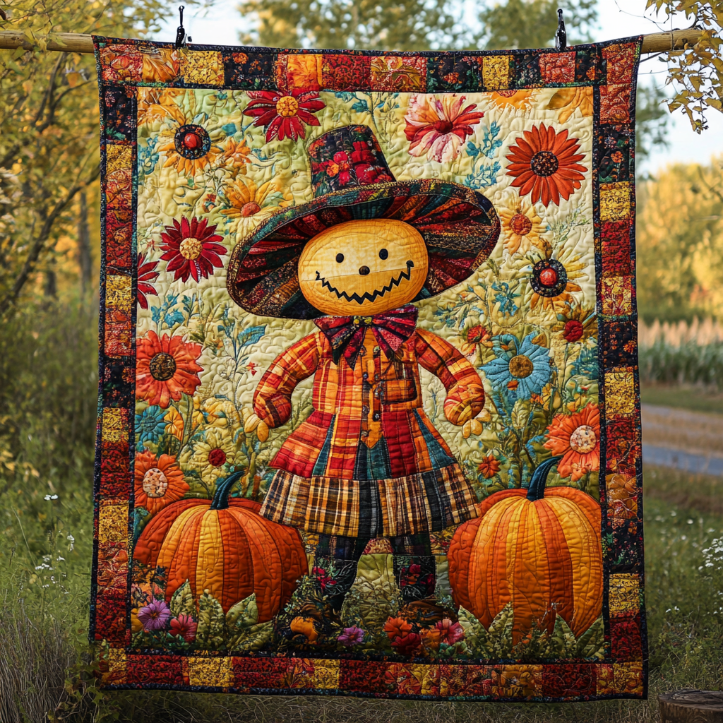 Autumn Splendor Scarecrow Quilted Blanket Gift Ideas For Fall