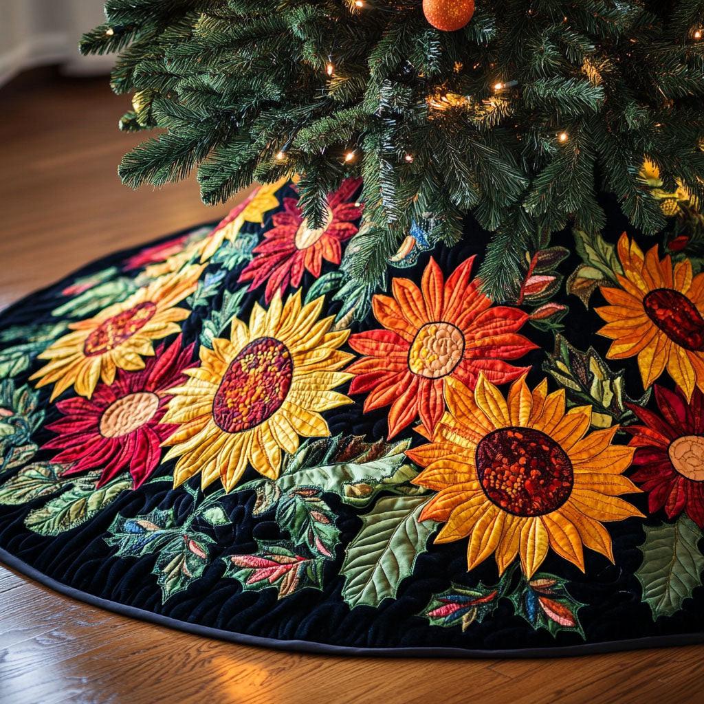 Autumn Sun Parade Quilted Christmas Tree Skirt Xmas Decor Christmas Decor Ideas