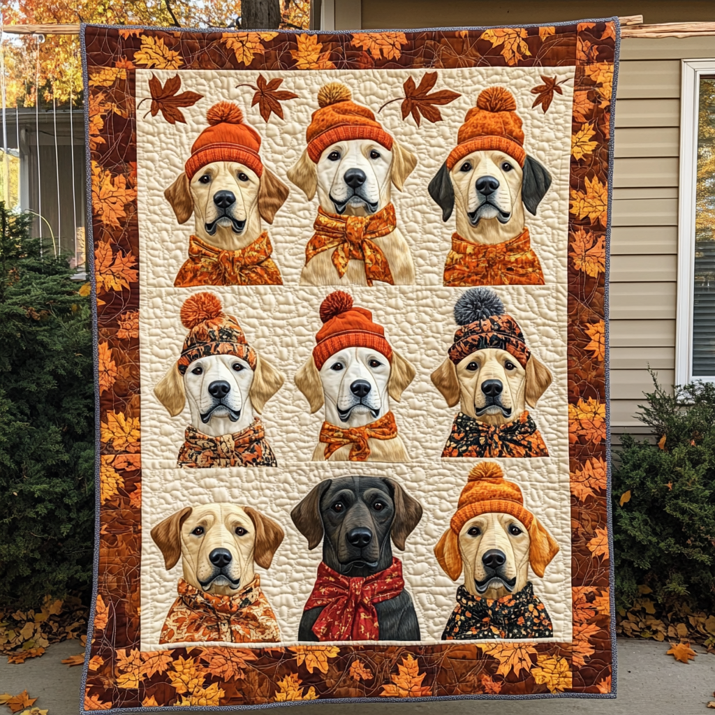 Autumn Themed Labrador Quilted Blanket Dog Gift Ideas For Dog Owners