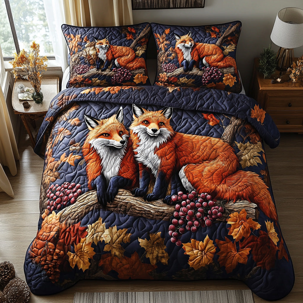 Autumn Tracks Quilted Bedding Set Bedspread Set Best Fox Gift Ideas