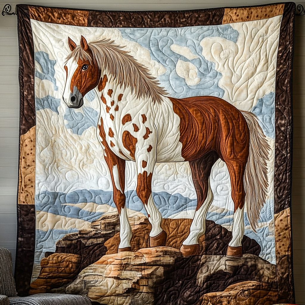 Autumn Trot Quilted Blanket Best Couch Throw Blanket Gifts For Horse Enthusiasts