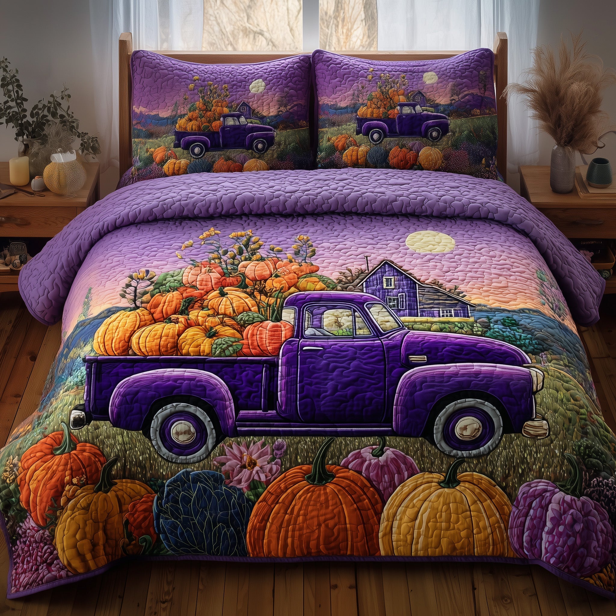 Autumn Truck Duvet Cover Set Stylish Merch Design