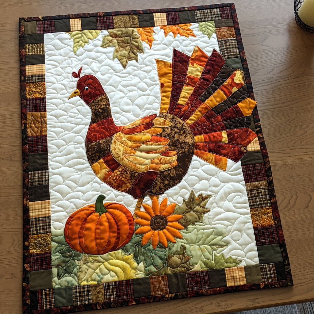 Autumn Turkey Quilted Placemat Thanksgiving Placemats Gifts For Dad Who Wants Nothing