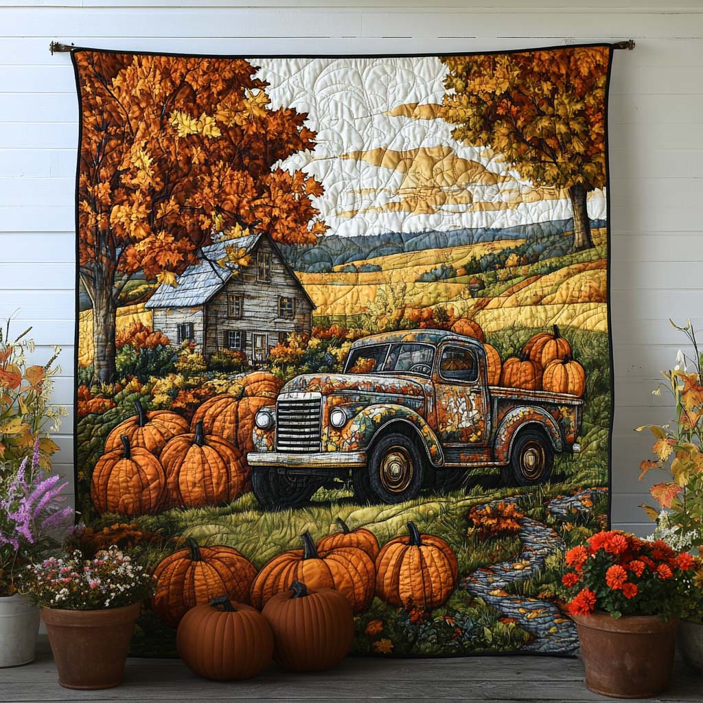 Autumn Valley Bliss Quilted Blanket Autumn Bed Throw Cool Family Gifts For Christmas