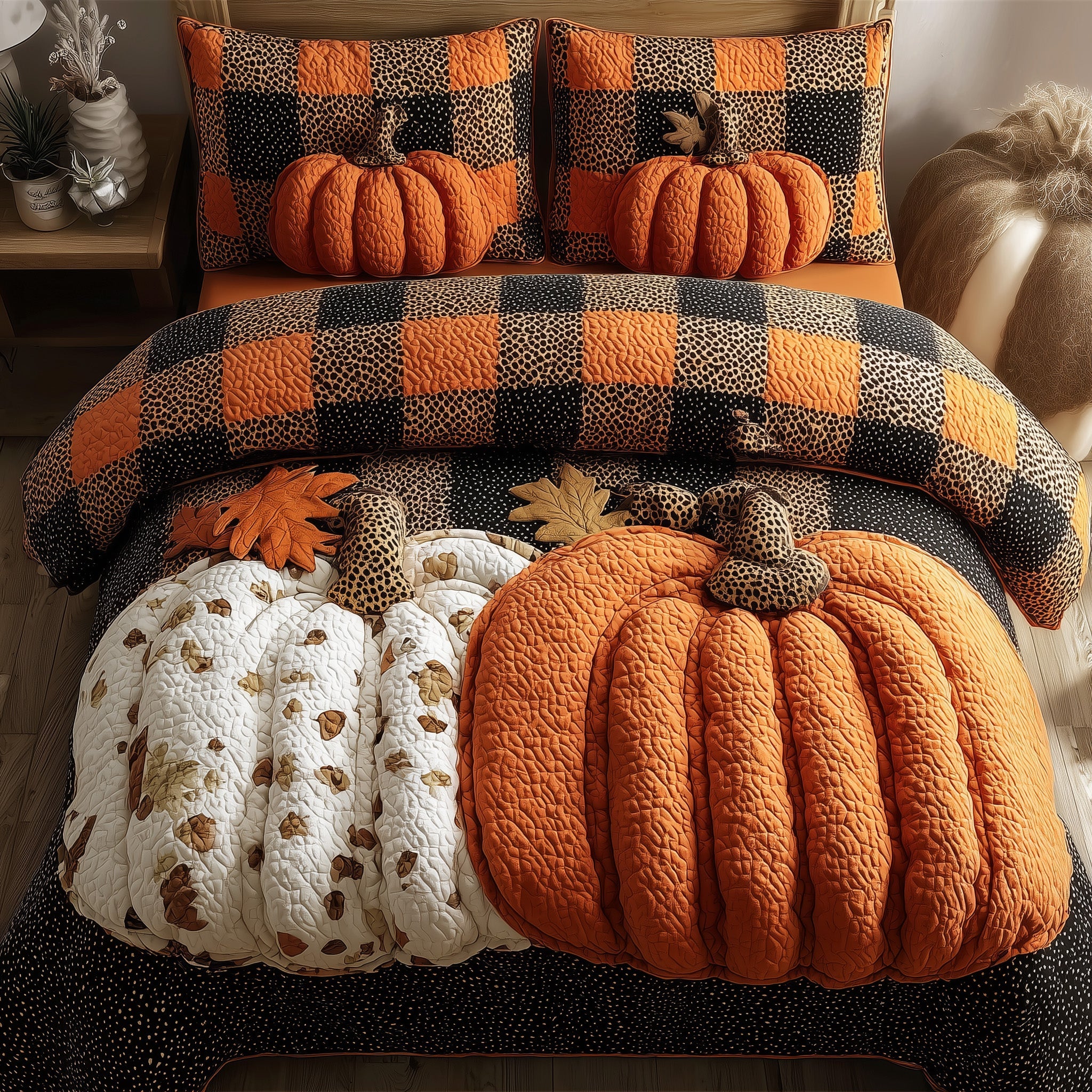 Autumn Vibe Quilted Bedding Set Anniversary Gift