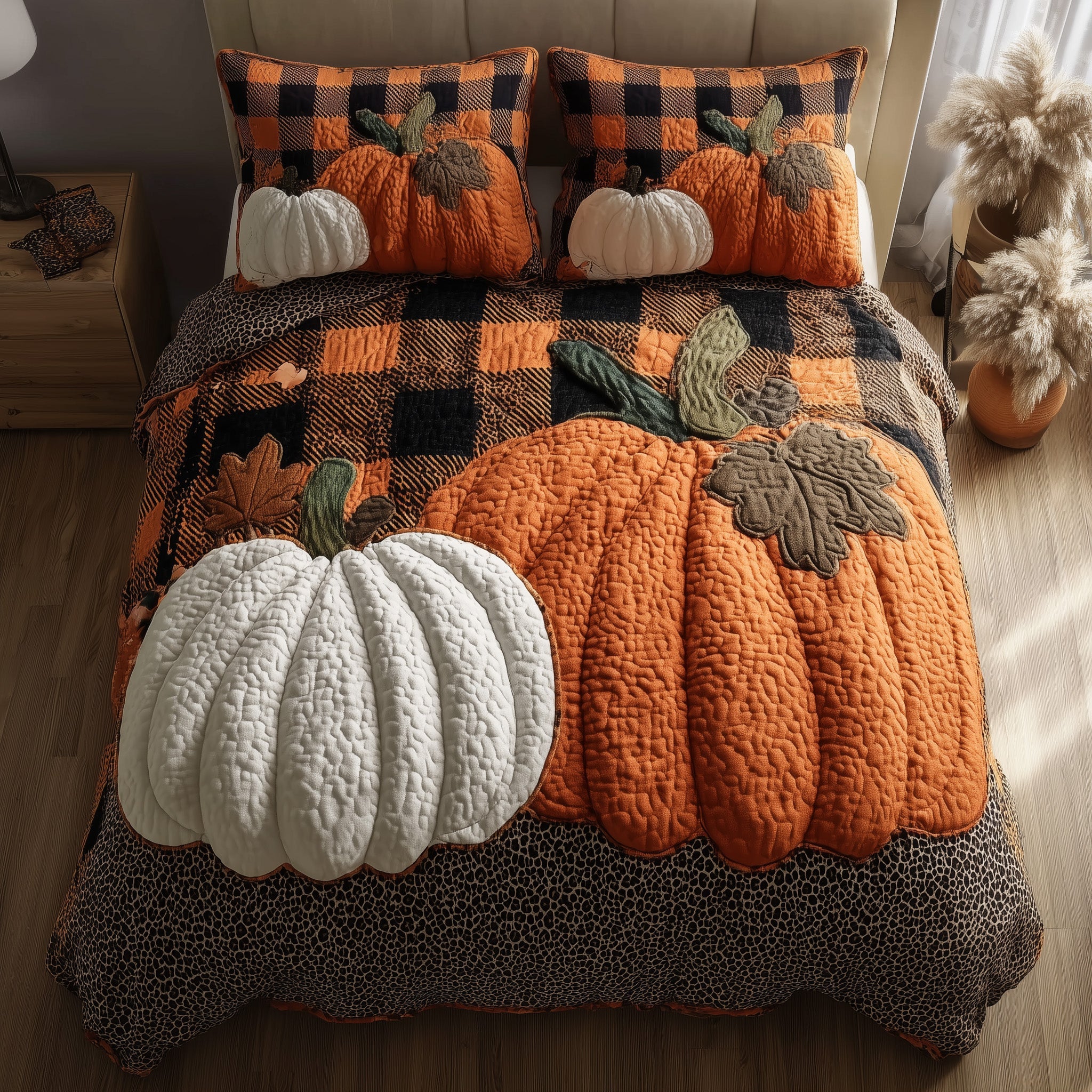 Autumn Vibe Quilted Bedding Set Birthday Gift(1)