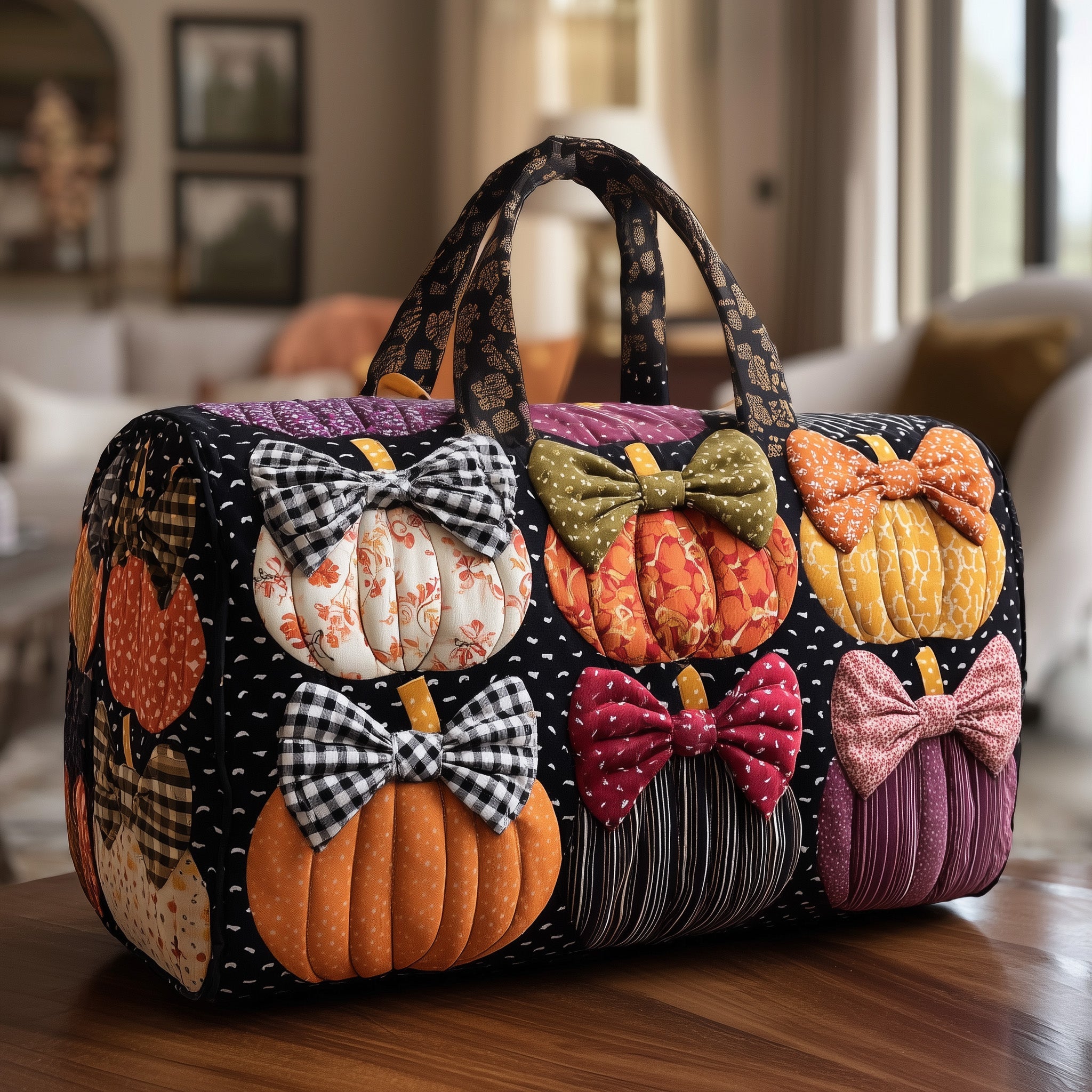 Autumn Vibe Quilted Duffle Bag Back To School Essential