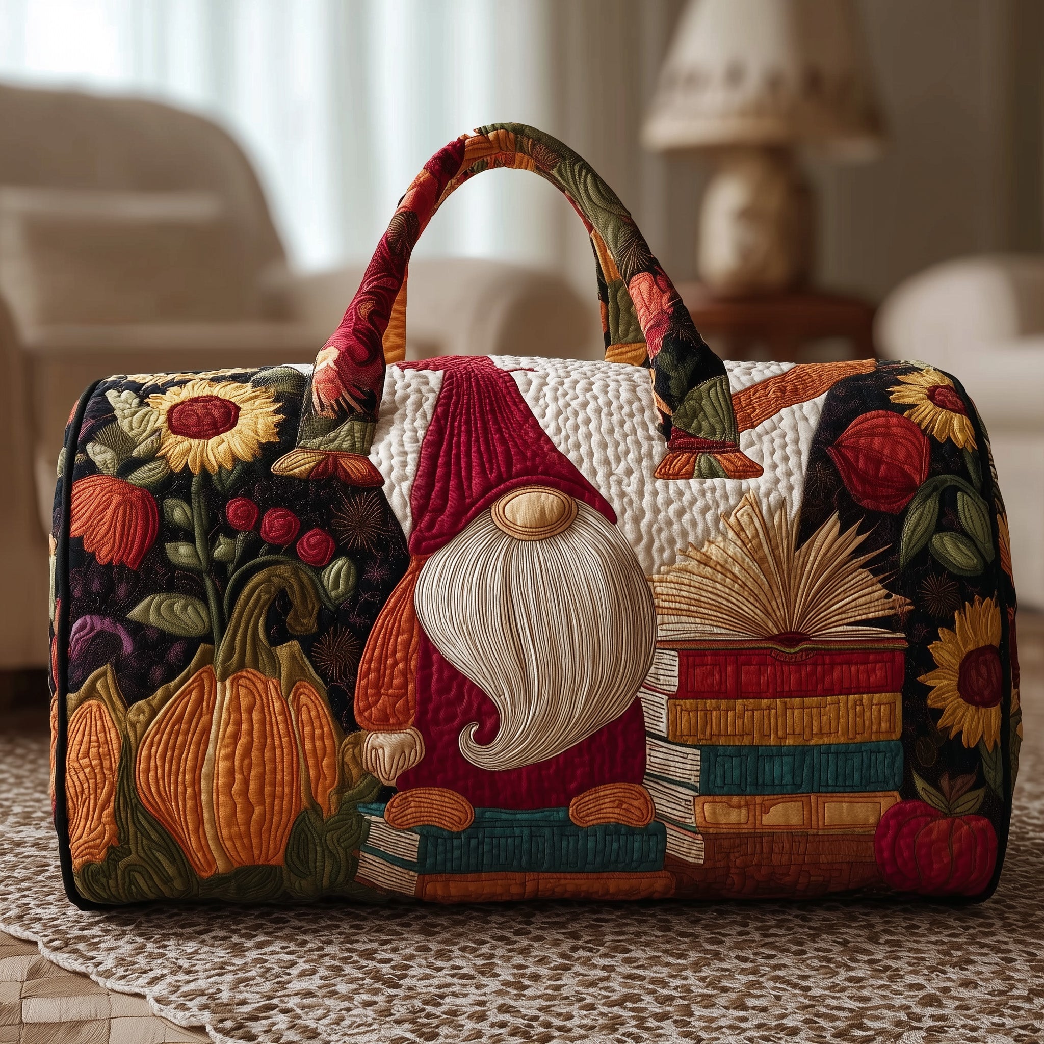 Autumn Vibe Quilted Duffle Bag Spring Gift Idea