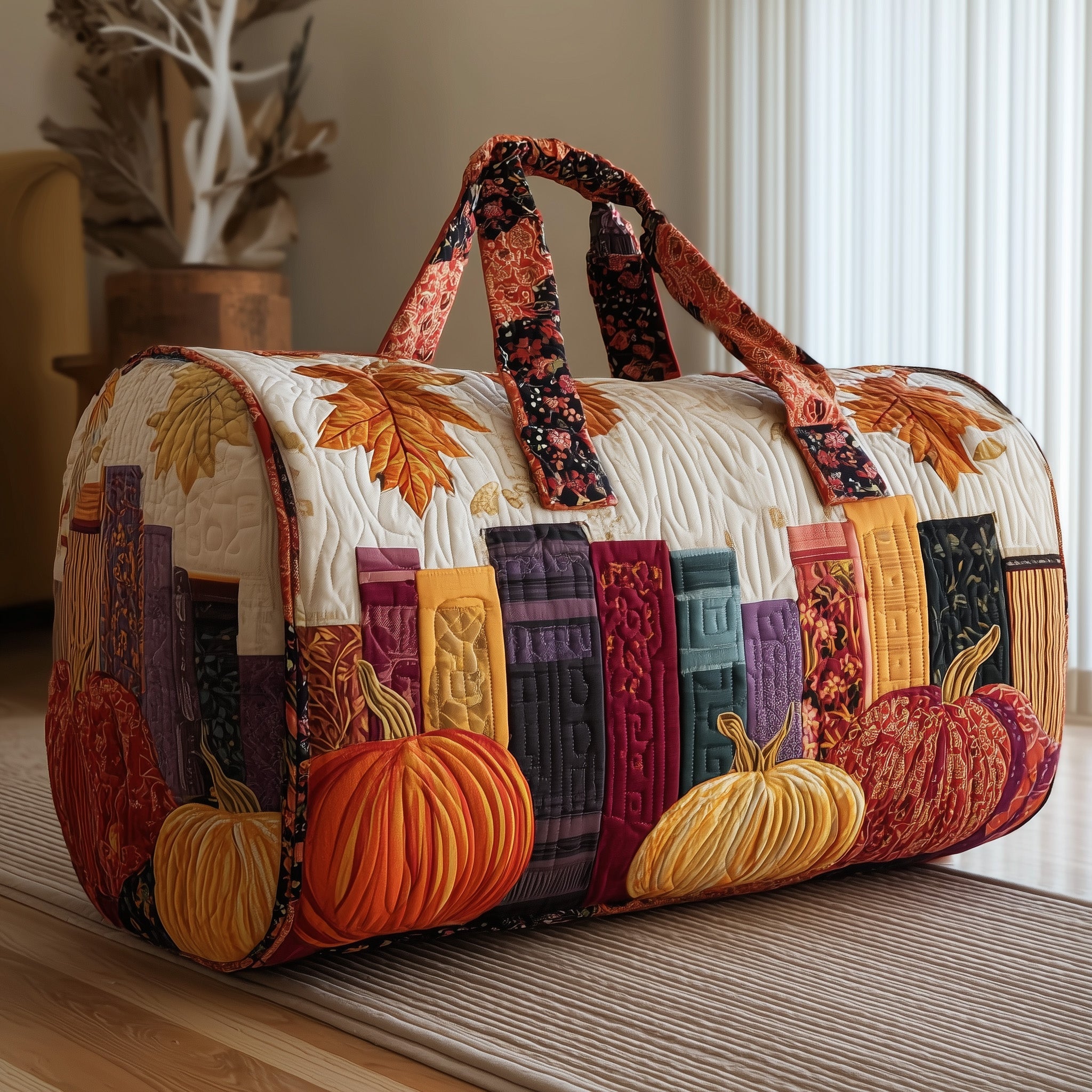 Autumn Vibe Quilted Duffle Bag Summer Vacation Essential