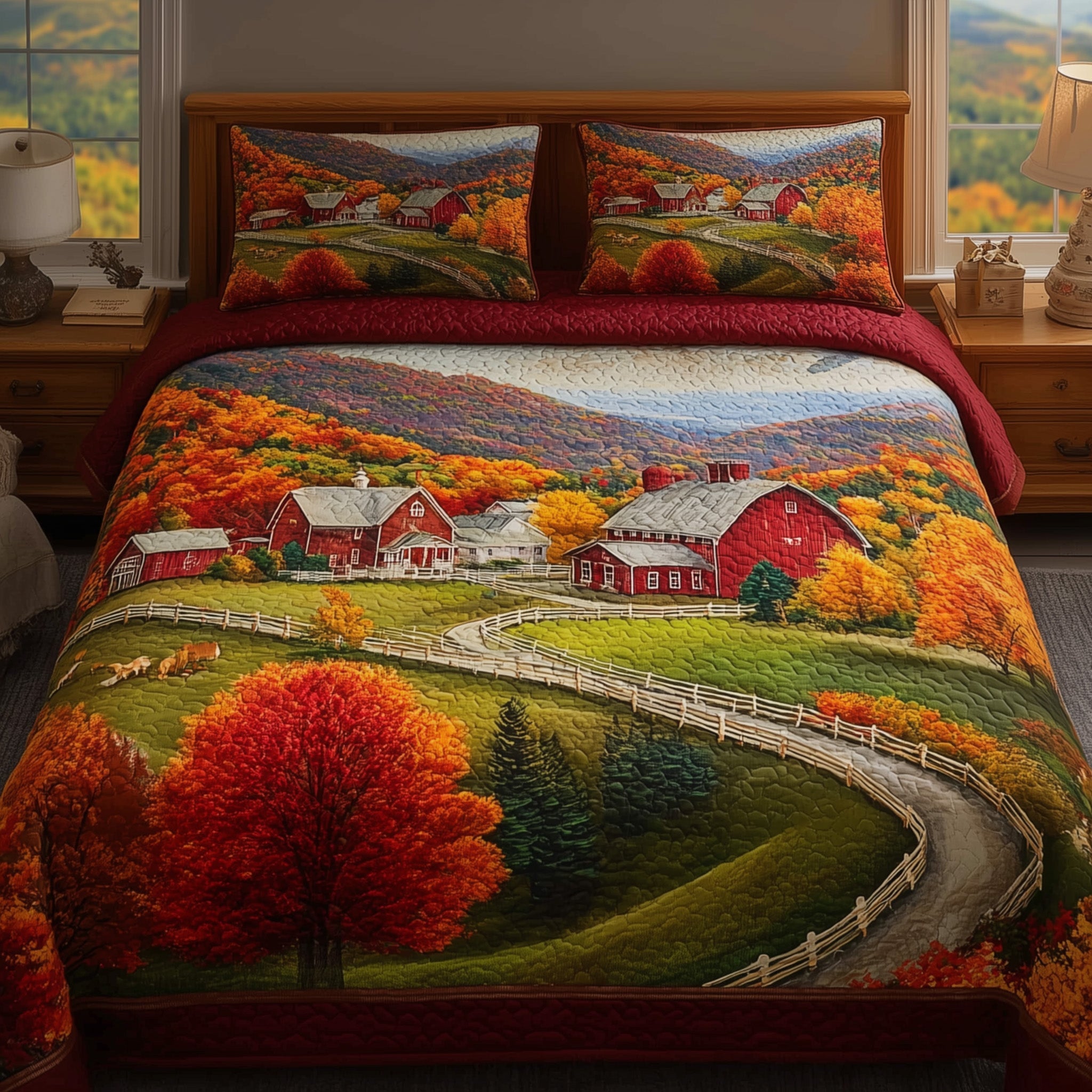Autumn Villages Quilted Bedding Set Refresh Your Room