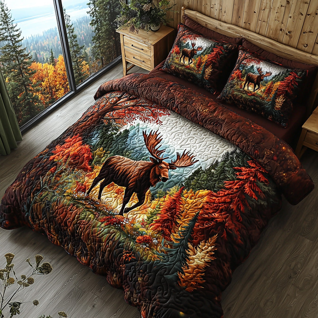 Autumn Wanderer Quilted Bedding Set Bedroom Decor Christmas Presents For Deer Hunters