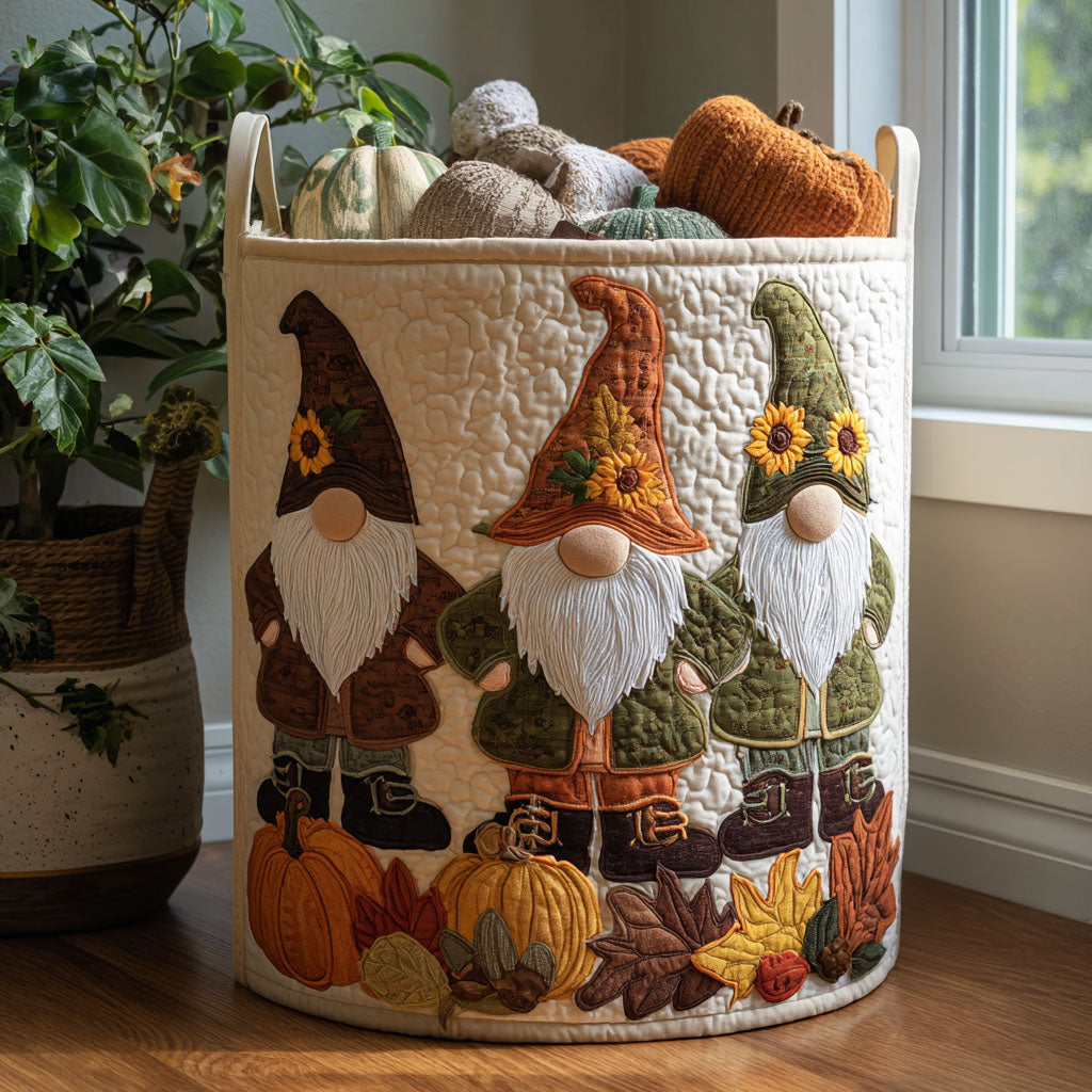 Autumn Wanderer Quilted Laundry Basket Valentine's Day Merch Gift