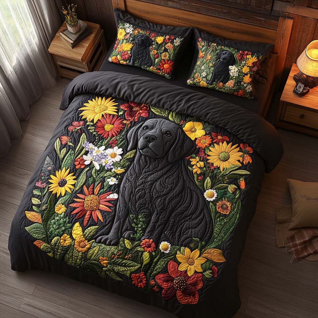Autumn Watch Quilted Bedding Set Christmas Duvet Cover Christmas Presents For Labradors