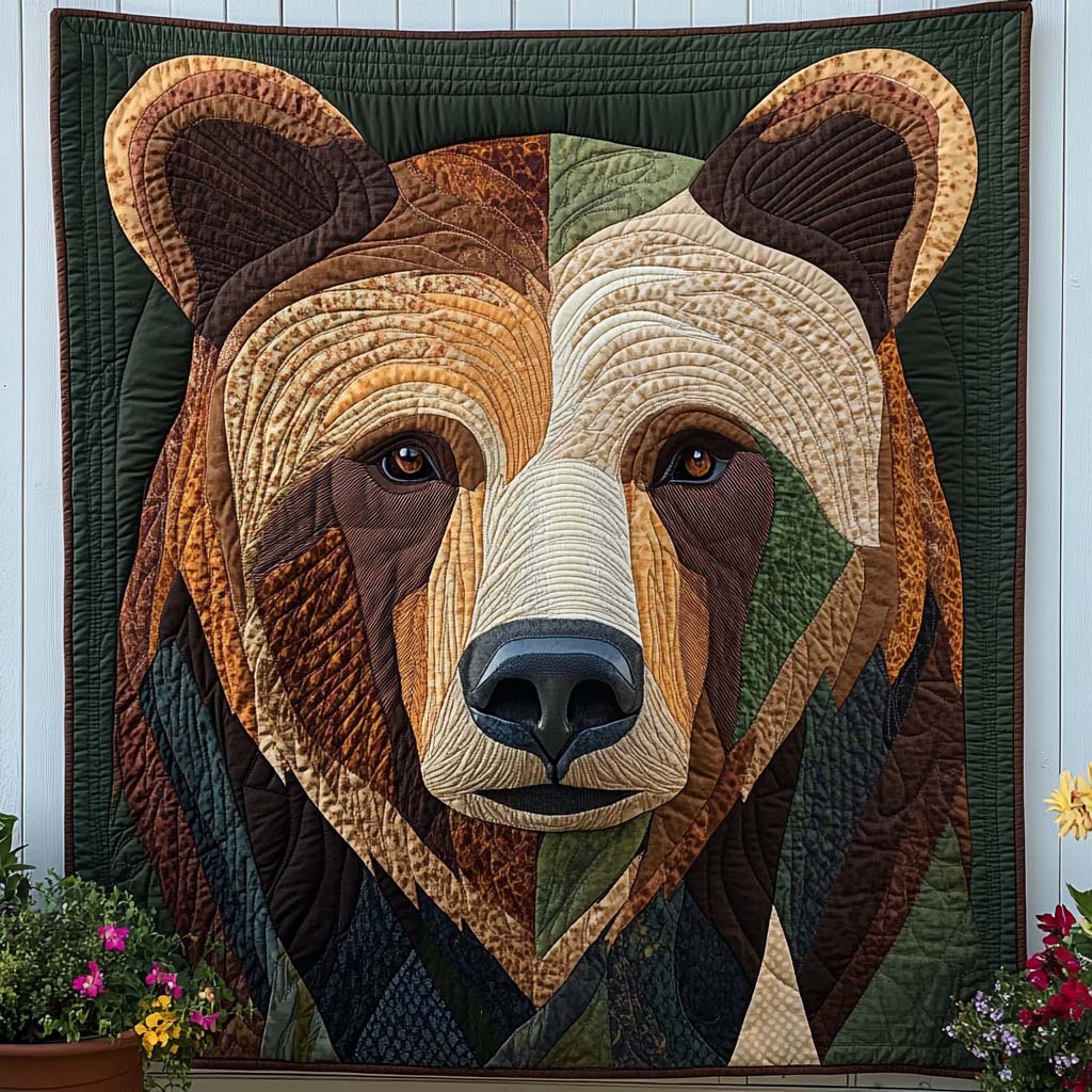 Autumn Watcher Quilted Blanket Best Couch Throw Blanket Bear Theme Gifts