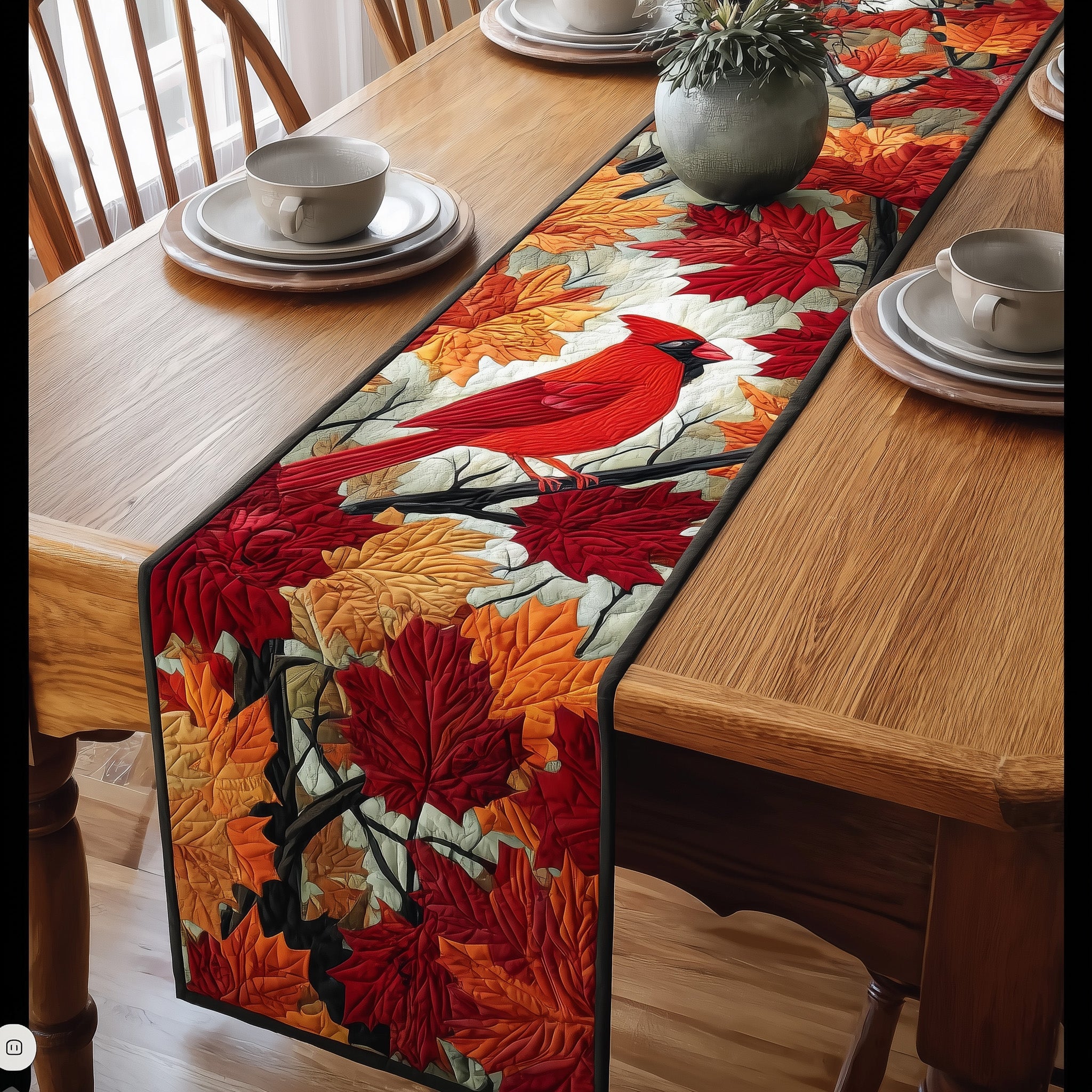 Autumn Wings Quilted Table Runner Special Occasion Table Runner Gift