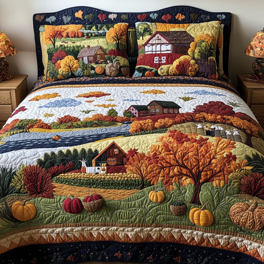 Autumn Wonders Quilted Bedding Set Unique Bed Sheet Set Autumn Gifts For Friends