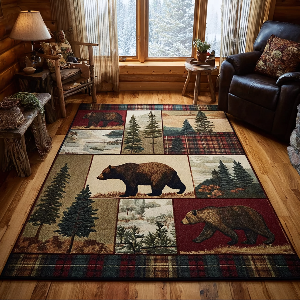 Autumn Woods Area Rug Christmas Entry Way Decor Gifts For Forestry Majors
