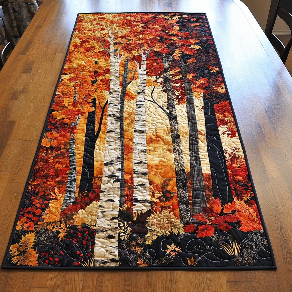 Autumn Woods Quilted Table Runner Best Fall Table Runners Good Gifts For Mom