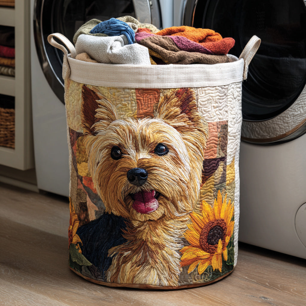 Autumn Yorkshire Quilted Laundry Basket Elegant Quilted Laundry Bin for Bedroom and Bathroom
