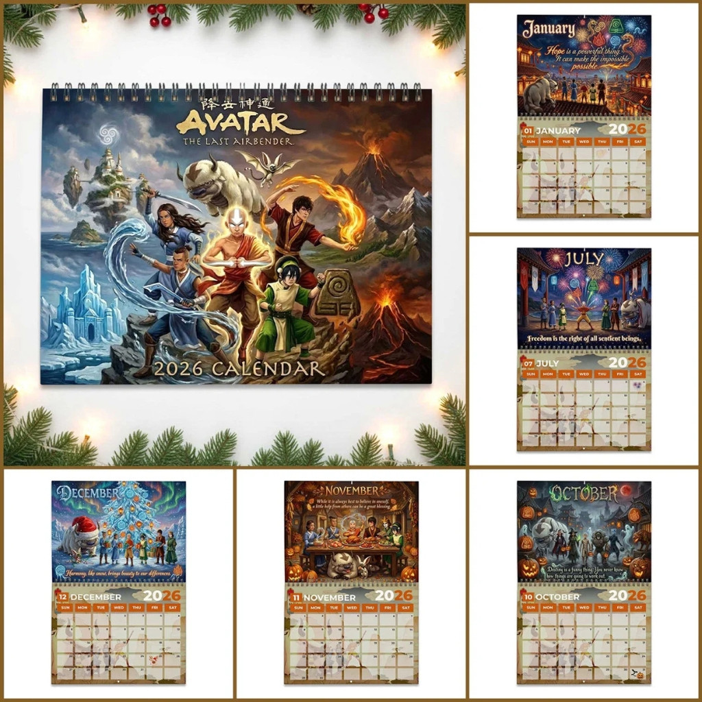 Avatar The Last Airbender 2026 Wall Calendar Official The Last Airbender Merch Gifts For Him Avatar The Last Airbender 2026 Wall Calendar Official The Last Airbender Merch Gifts For Him