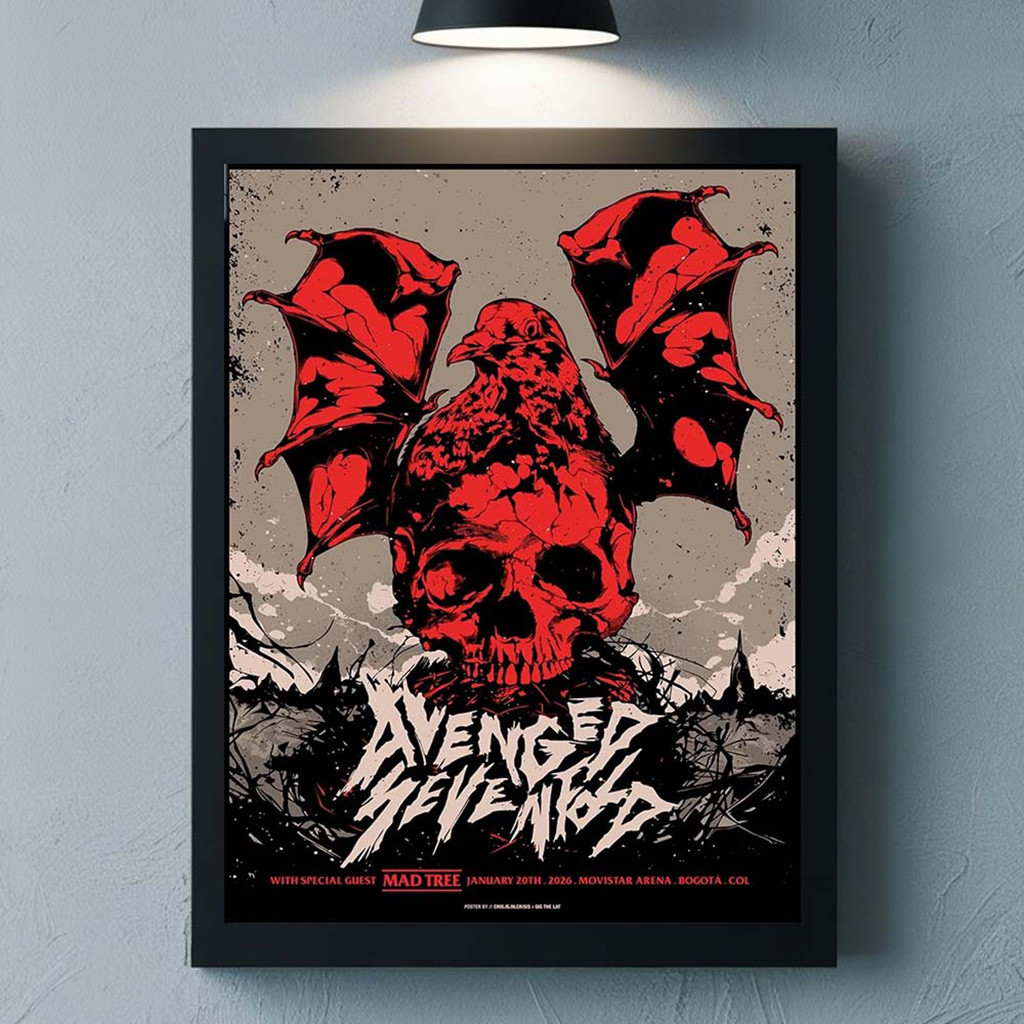 Avenged Sevenfold Bogota Colombia 2026 Venue Poster At Movistar Arena On January 20 2026 Poster