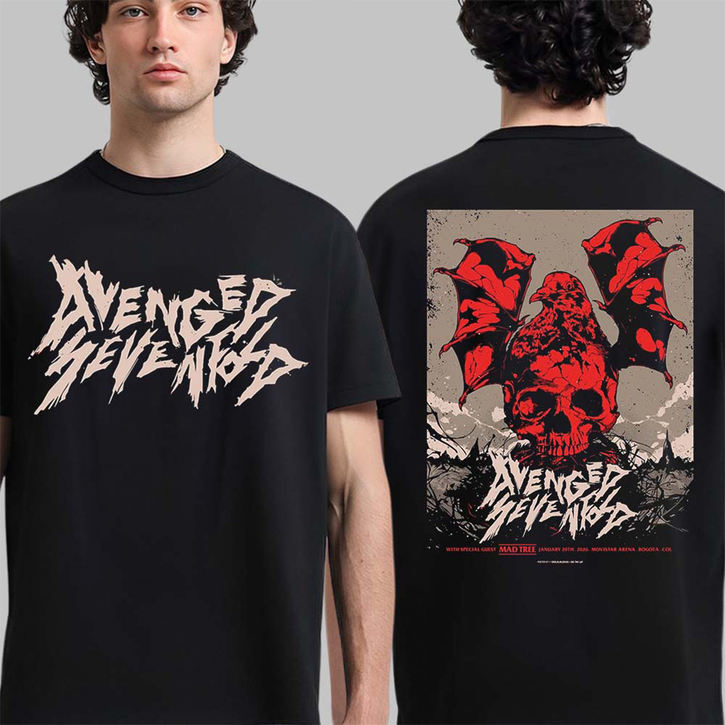 Avenged Sevenfold Bogota Colombia 2026 Venue Poster At Movistar Arena On January 20 2026 T-Shirt