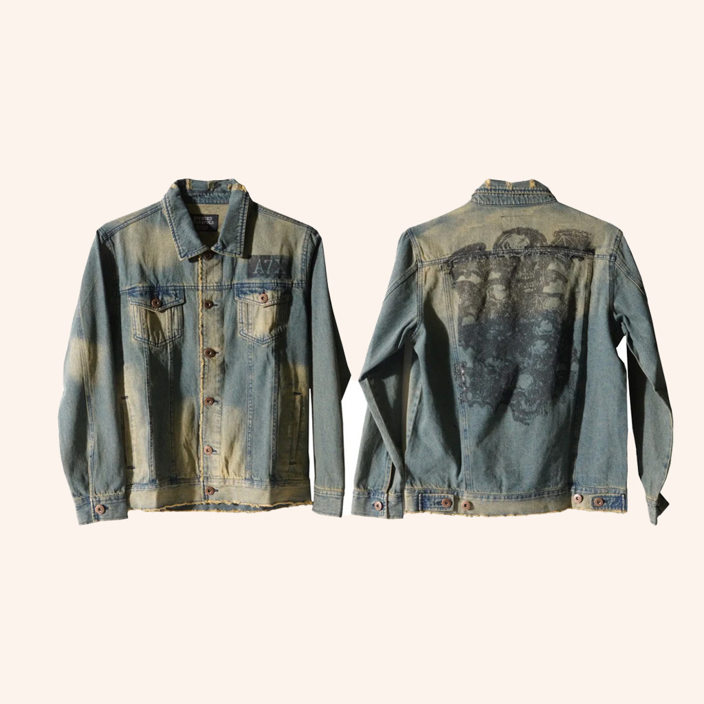 Avenged Sevenfold Merch A7X Deathbats Denim Jacket Gift For Girlfriend Avenged Sevenfold Merch A7X Deathbats Denim Jacket Gift For Girlfriend