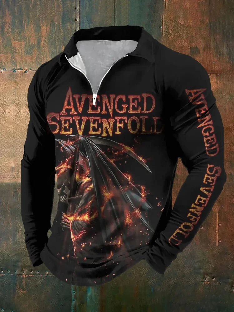 Avenged Sevenfold Merch A7X Quarter Zip Shirt Father's Day Present Ideas