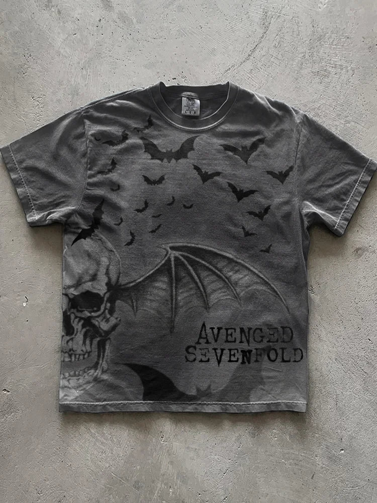 Avenged Sevenfold Merch Avenged Sevenfold Bat Skull T-Shirt Good Father's Day Presents Avenged Sevenfold Merch Avenged Sevenfold Bat Skull T-Shirt Good Father's Day Presents