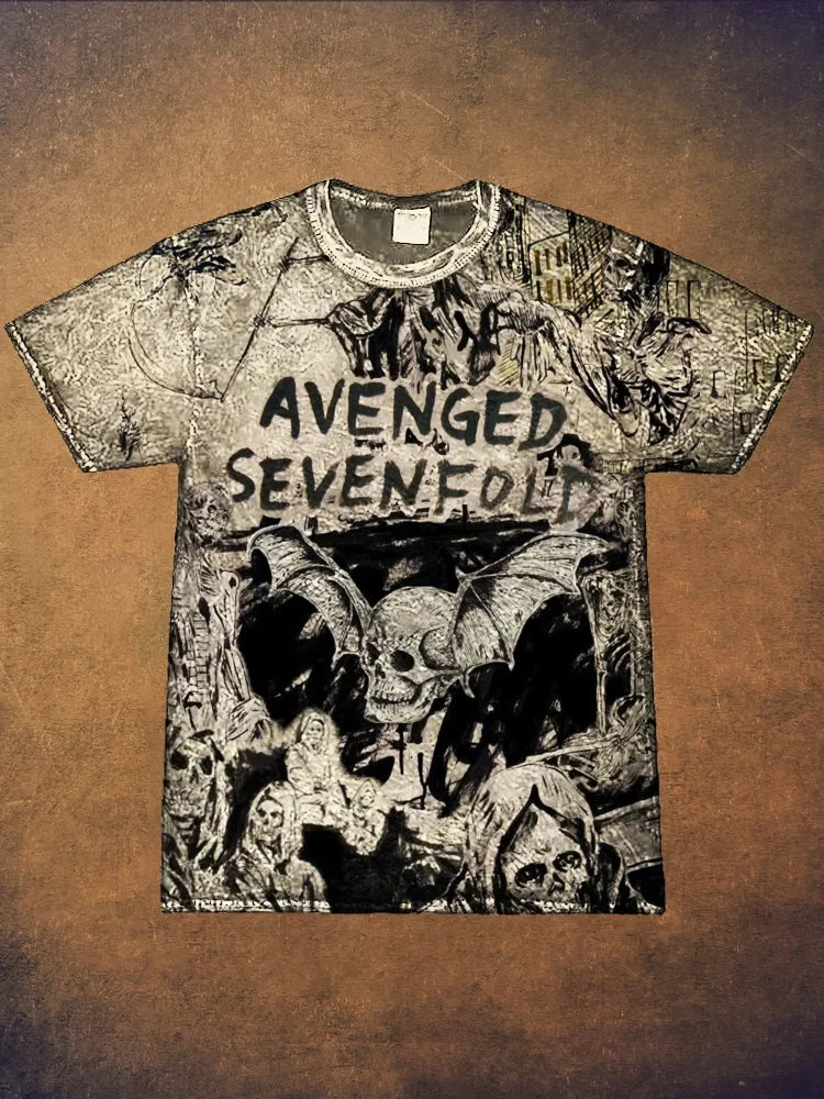 Avenged Sevenfold Merch Avenged Sevenfold Skull T-Shirt Father's Day Gifts For Music Fans Avenged Sevenfold Merch Avenged Sevenfold Skull T-Shirt Father's Day Gifts For Music Fans