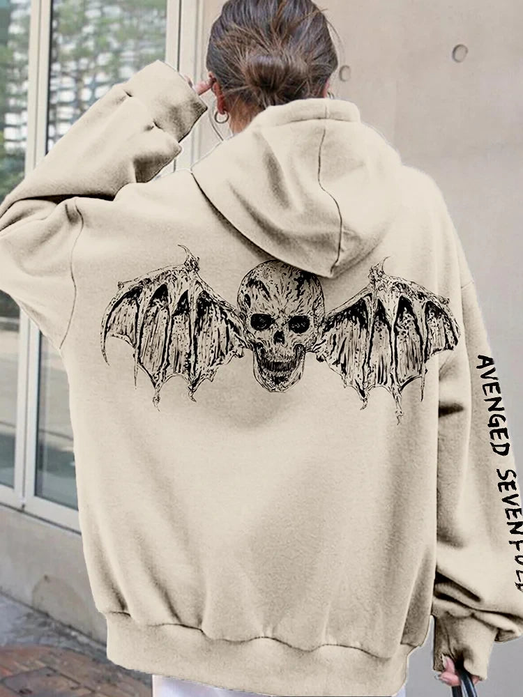 Avenged Sevenfold Merch Avenged Sevenfold Wings Skull Hoodie A7X Merch Mother's Day Gifts