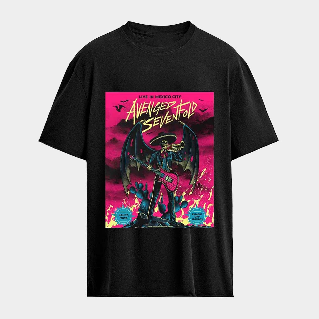 Avenged Sevenfold Merch Estadio GNP Seguros January 17 2026 T-Shirt Gifts For Music Lovers