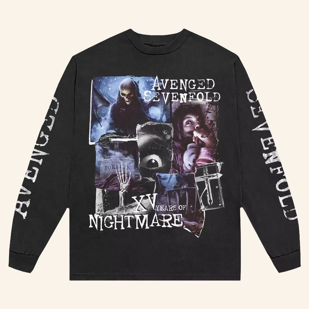 Avenged Sevenfold Merch Nightmare 15th Anniversary Long Sleeve Shirt Gifts For Music Lovers