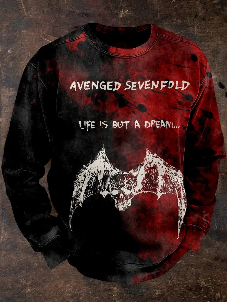 Avenged Sevenfold Merch Wings Skull A7X Sweatshirt Gifts For Father's Day Ideas