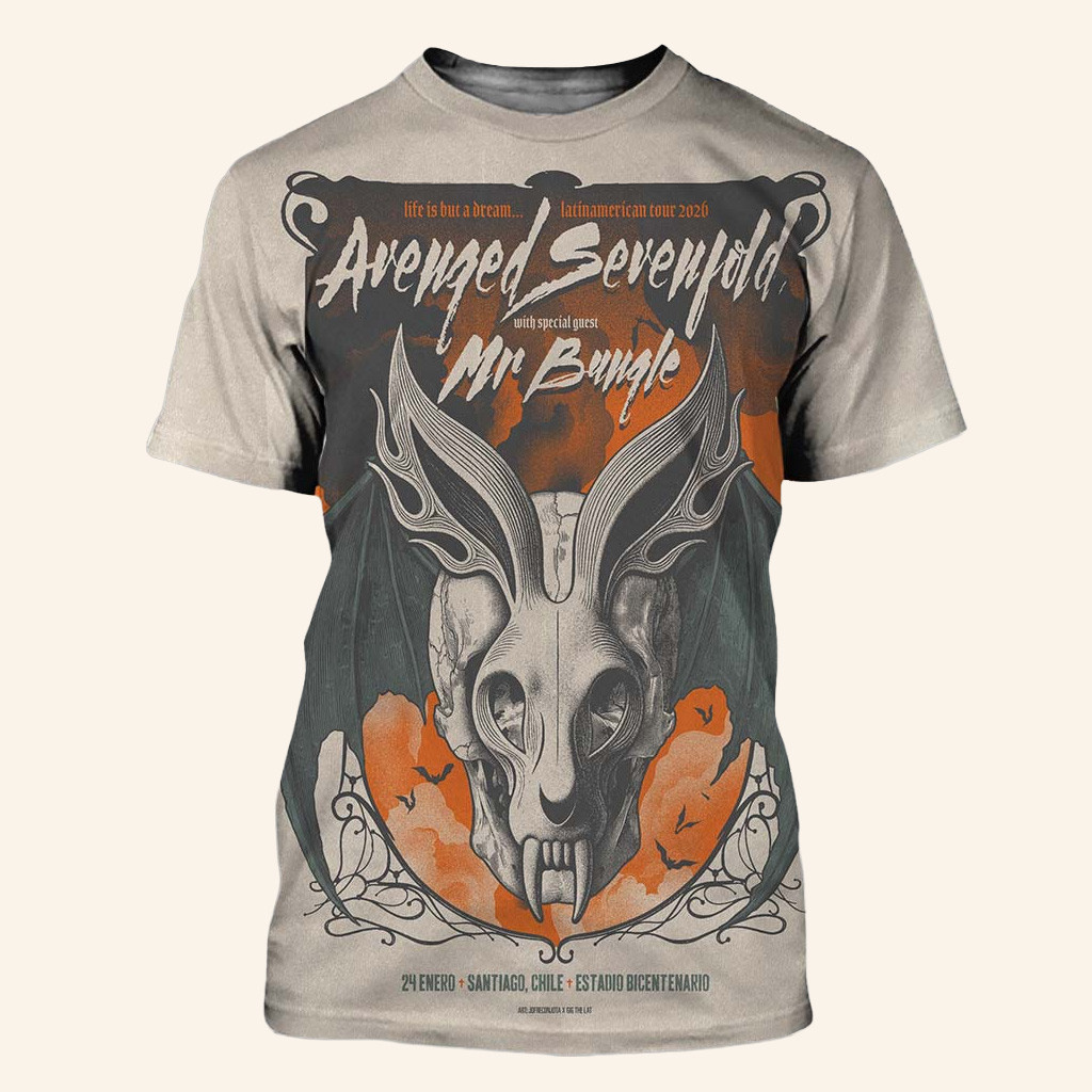 Avenged Sevenfold Santiago Chile 2026 Venue Poster At Estadio Bicentenario On January Shirt