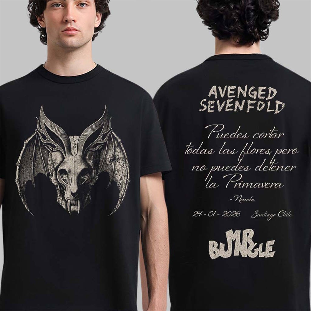 Avenged Sevenfold Santiago Chile 2026 Venue Tee X Mr Bungle At Estadio Bicentenario T-Shirt