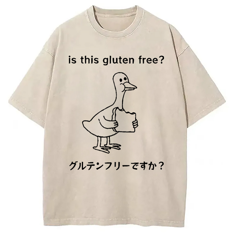 Avoid Gluten Product Washed T-Shirt Cool Urban Street Style Shirt Gifts For Sister