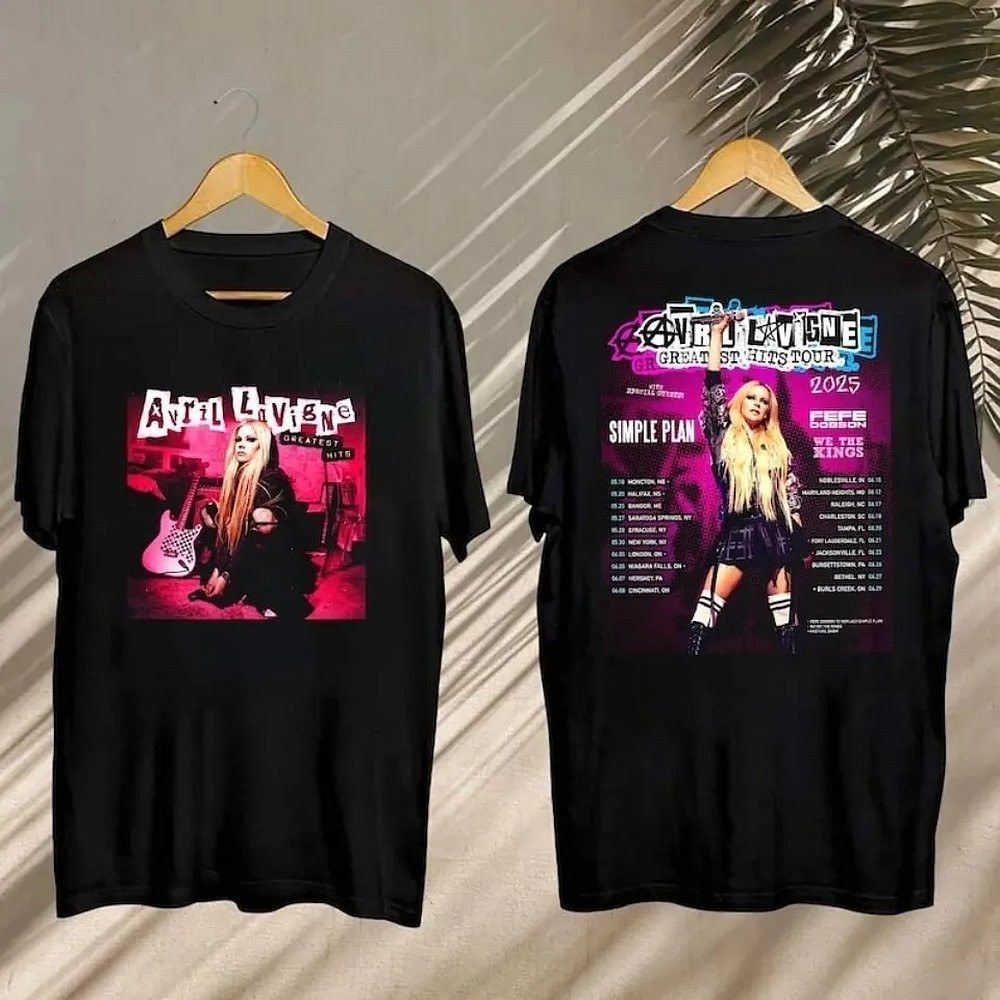 Avril Lavigne Greatest Hits Tour 2025 Concert T-Shirt Pop Merch Best Gift For Fans