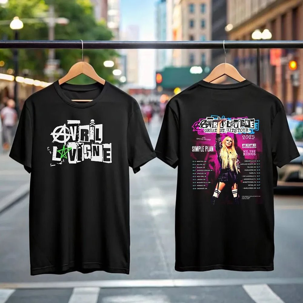 Avril Lavigne Greatest Hits Tour 2025 Fan T-Shirt Pop Rock Merch Best Gift For Music Lovers