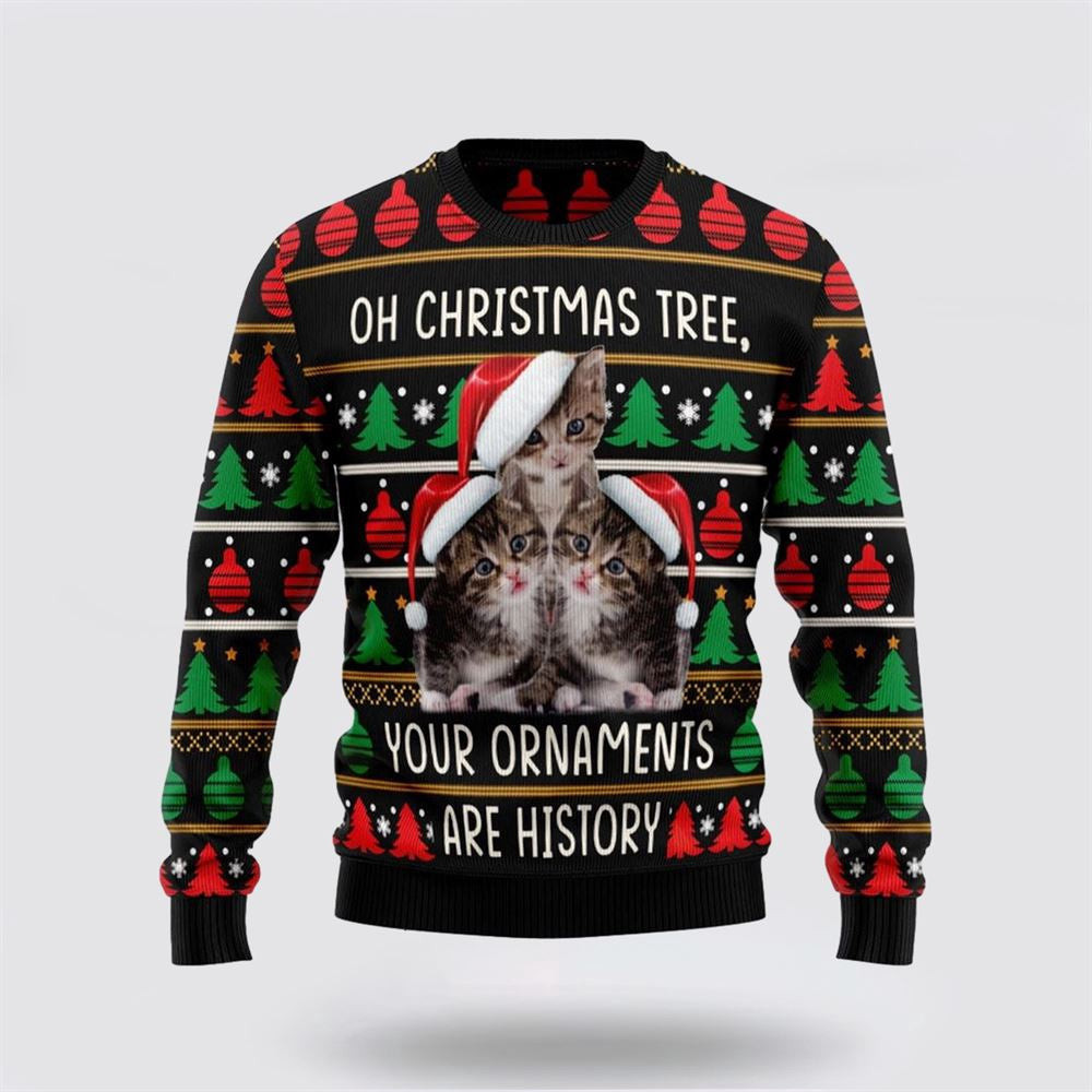 Awesome Cat Funny Family Ugly Christmas Sweater Christmas Unisex Sweater Funny Christmas Sweater