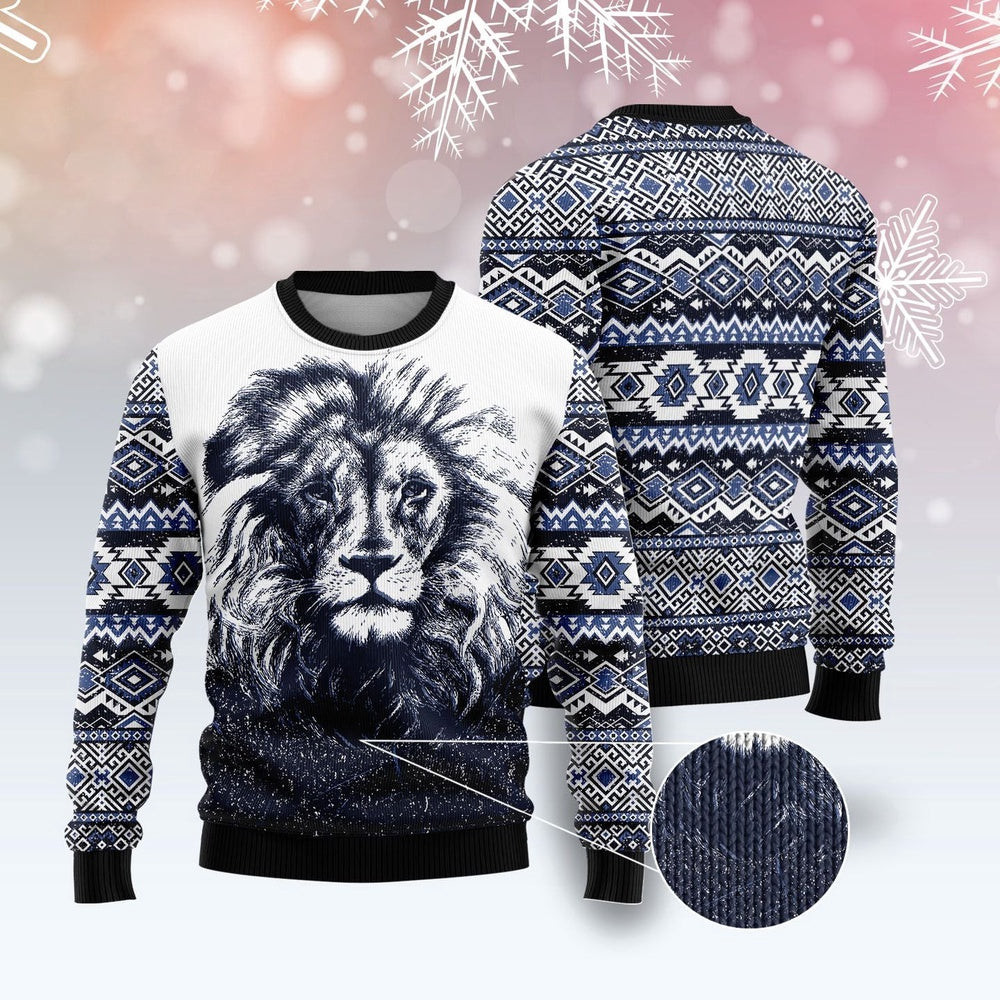 Awesome Lion Ugly Christmas Sweater Funny Ugly Christmas Sweater Holiday Gifts