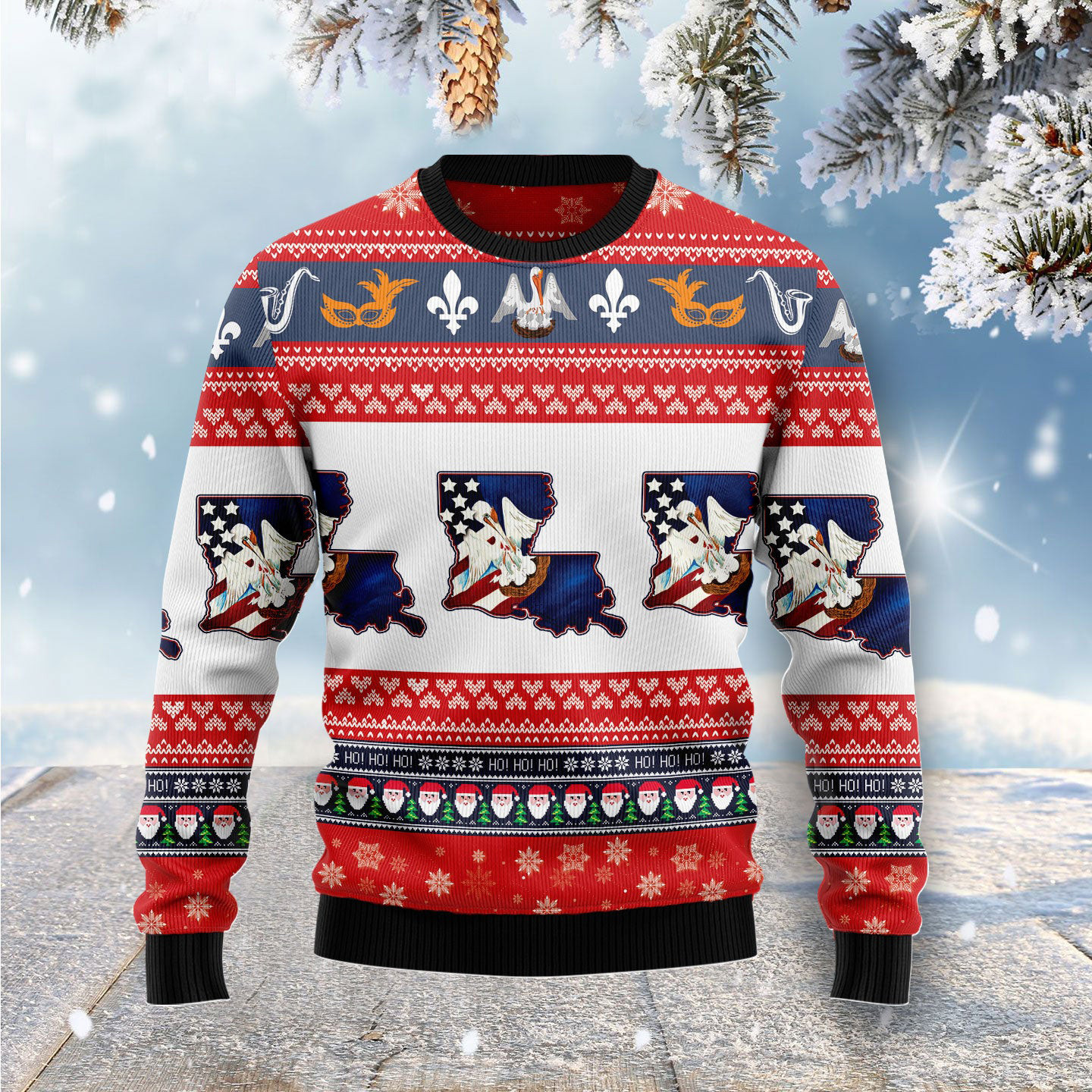 Awesome Louisiana Ugly Christmas Sweater Christmas Clothing Christmas Gifts For Men