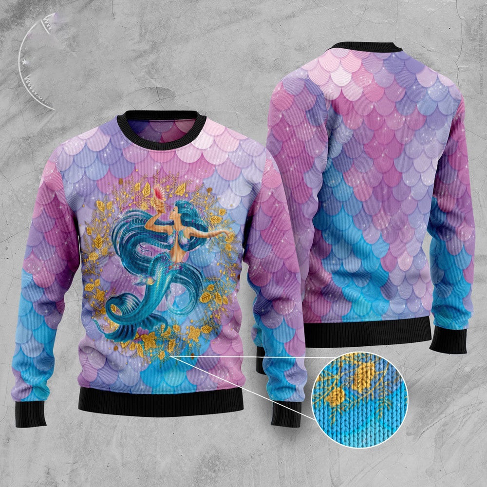 Awesome Mermaid Ugly Christmas Sweater Funny Ugly Christmas Sweater Holiday Gifts