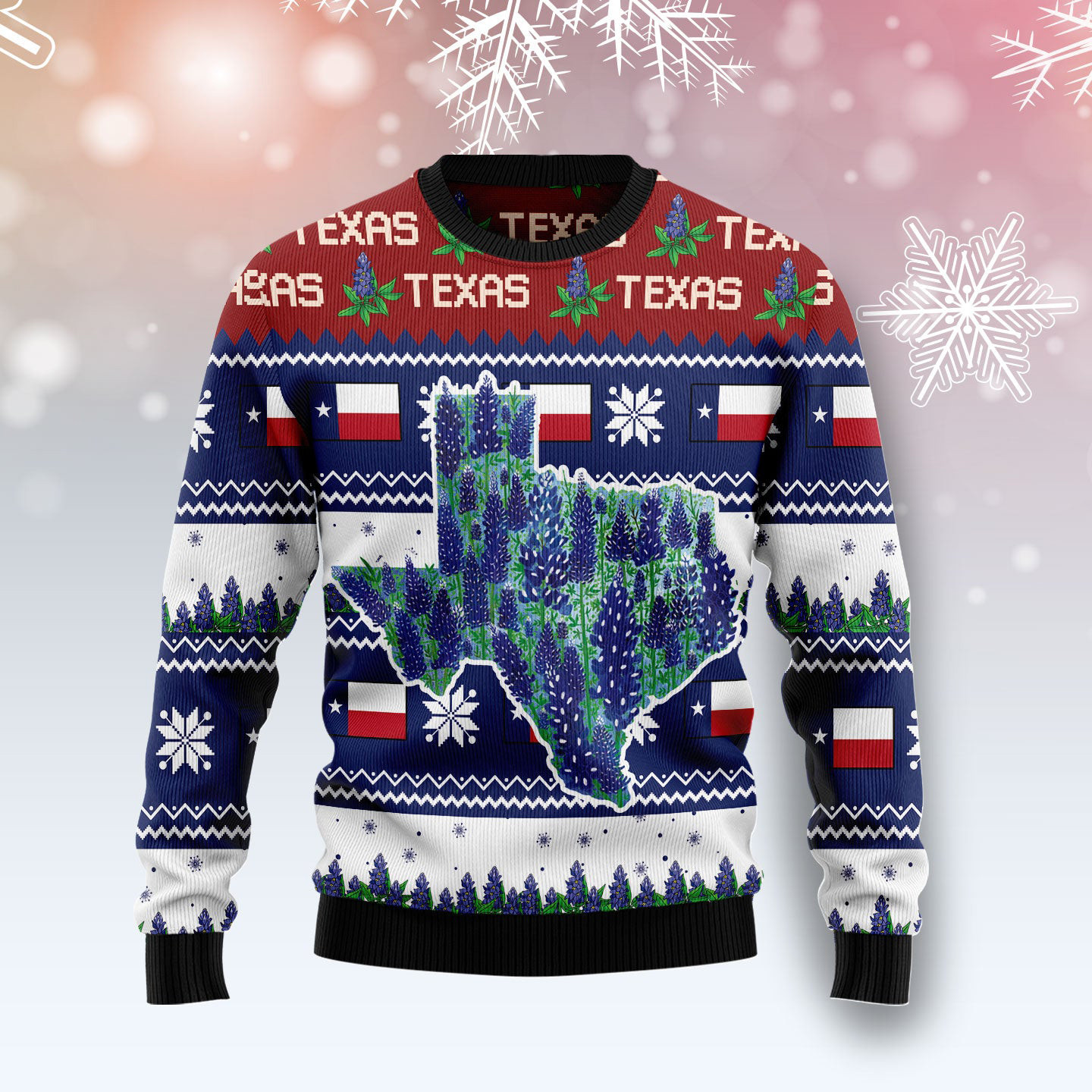 Awesome Texas Bluebonnet Ugly Christmas Sweater Christmas Apparel Xmas Gifts For Family